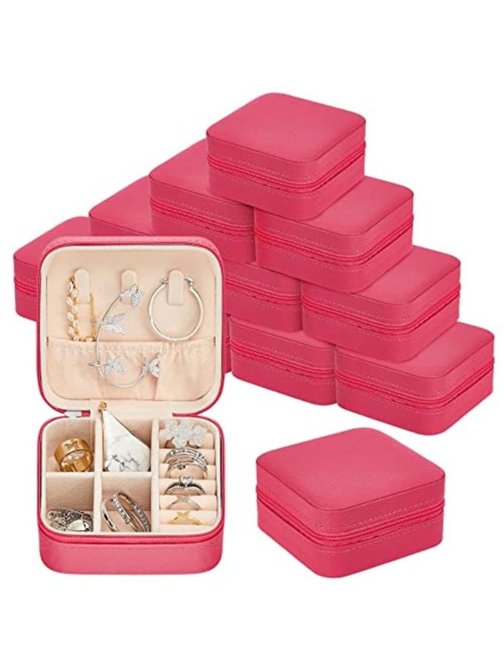 Travel Jewelry Organizer Case 12 Pack Small Ring Earring Necklace Storage Box